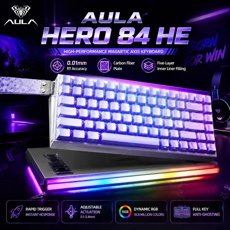 Gaming Keyboard He - لوحة مفاتيح ألعاب ميكانيكية مغناطيسية AULA