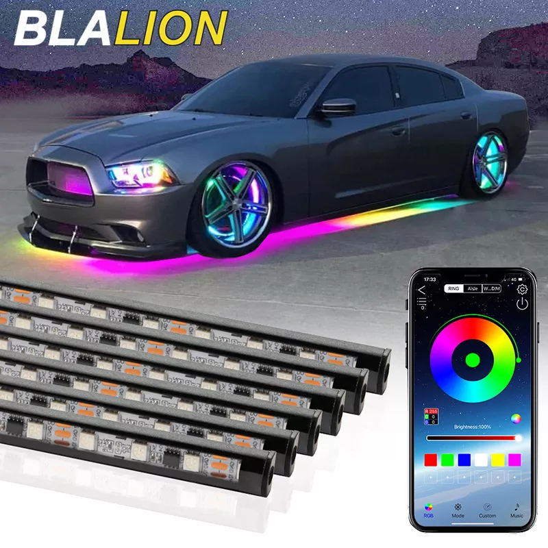 Rgb Underglow Strip - سيارة معدنية مرنة Underglow قطاع ضوء