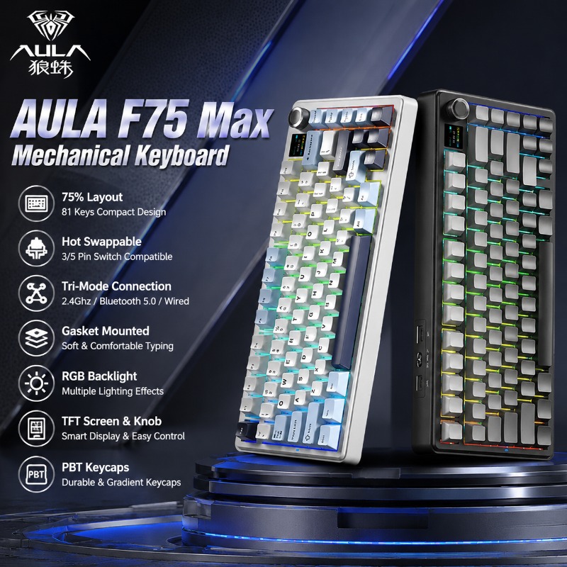 Gaming Keyboard He - لوحة مفاتيح ميكانيكية AULA F75 Max