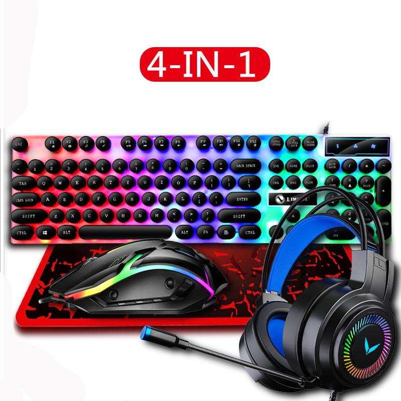 Gaming Keyboard Mouse And Headset Combo - مجموعة لوحة مفاتيح وماوس 4 في