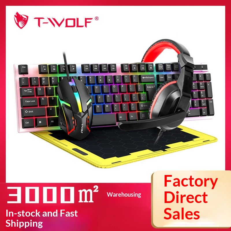 Gaming Keyboard Mouse And Headset Combo - مجموعة ألعاب إسبانية 4 في 1