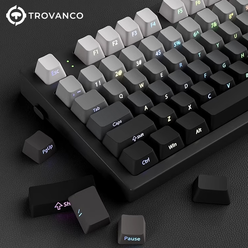 Gaming Keyboard Typewriter - 130 مفتاحًا بتدرج لوني، أغطية مفاتيح