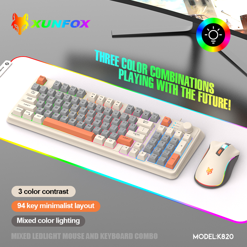 Gaming Keyboard Mouse And Headset Combo - K820 USB السلكية لعبة لوحة المفاتيح