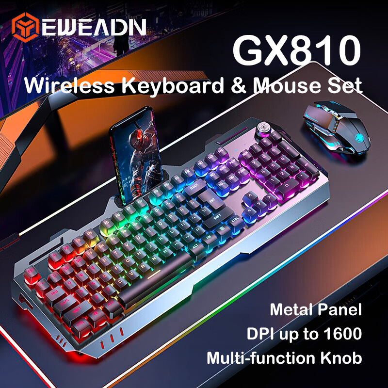 Gaming Keyboard Mouse And Headset Combo - مجموعة لوحة مفاتيح وماوس لاسلكية EWEADN