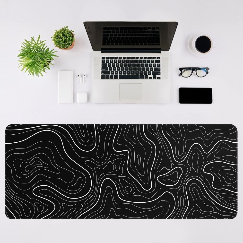 Gaming Keyboard And Mouse Pad - بساط ماوس ألعاب احترافي بتصميم طبوغرافي،