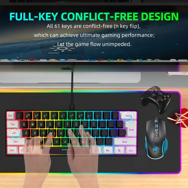 طقم لوحة مفاتيح وماوس للألعاب  - مراجعة Gaming Keyboard Mouse And Headset Combo وسعره