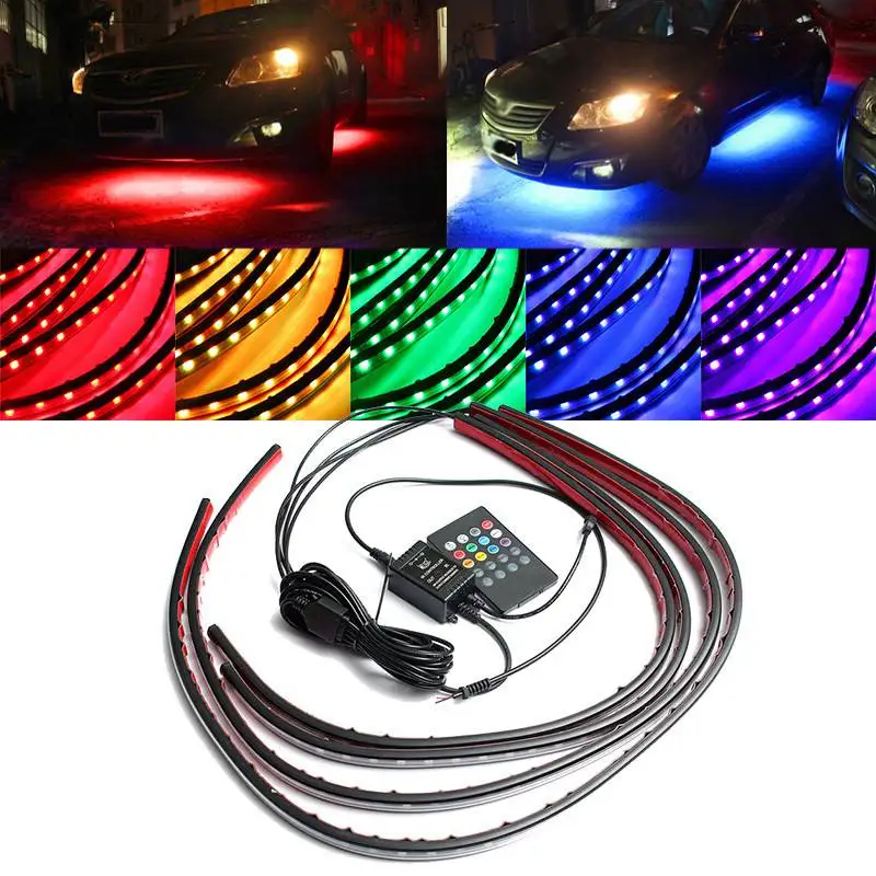 4x مقاوم للماء RGB 5050 SMD شر - مراجعة Rgb Underglow Strip وسعره
