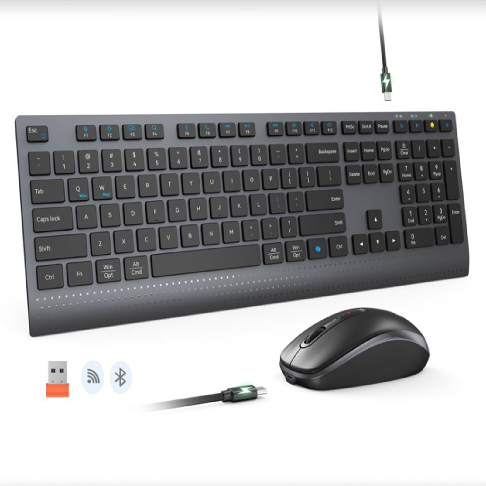 لوحة مفاتيح وماوس لاسلكي مزدوج - مراجعة Gaming Keyboard Mouse And Headset Combo وسعره