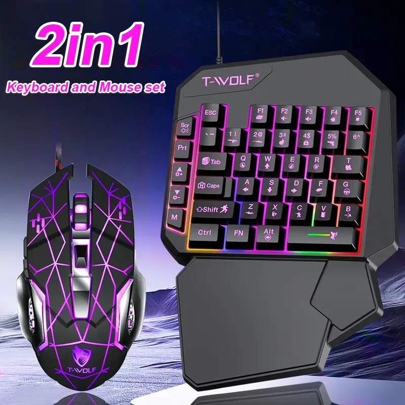 محول ألعاب محمول 2 في 1 من Foc - مراجعة Gaming Keyboard Mouse And Headset Combo وسعره