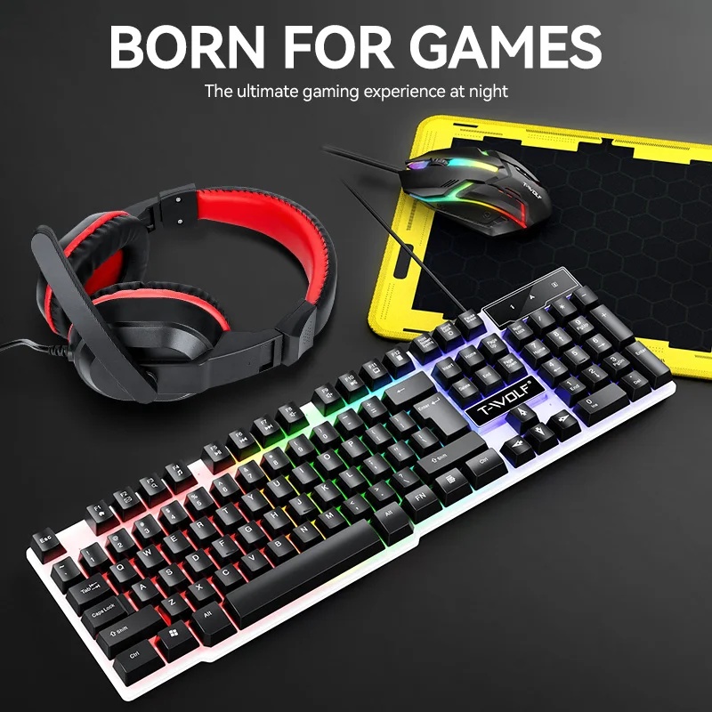 مجموعة لوحة مفاتيح وفأرة USB ج - مراجعة Gaming Keyboard Mouse And Headset Combo وسعره