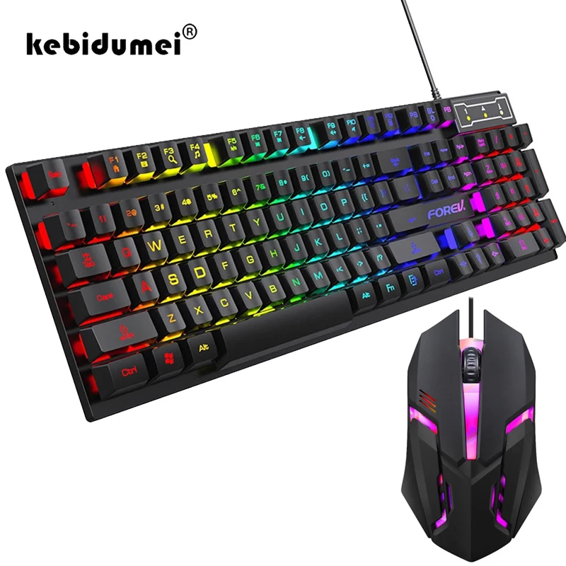 لوحة مفاتيح ميكانيكية بإضاءة خ - مراجعة Gaming Keyboard Mouse And Headset Combo وسعره