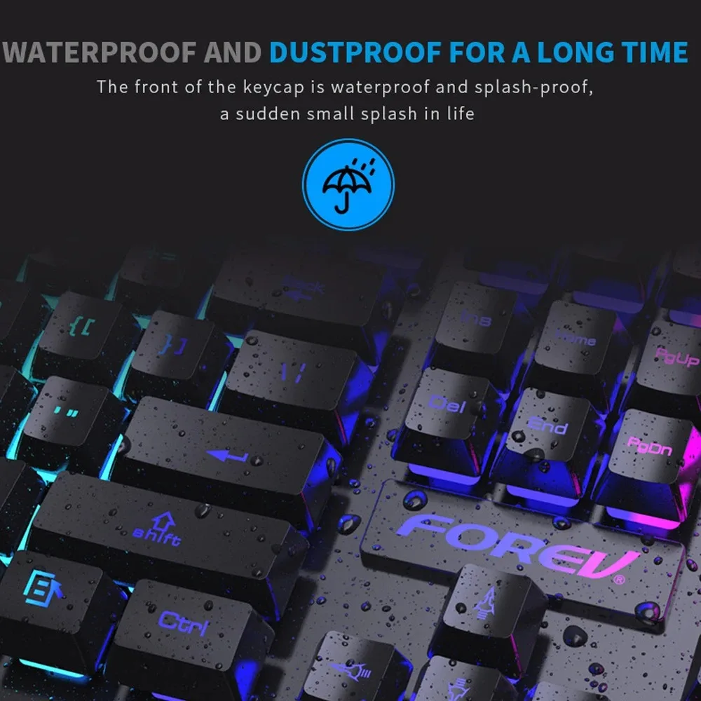 لوحة مفاتيح ميكانيكية بإضاءة خ - مراجعة Gaming Keyboard Mouse And Headset Combo وسعره