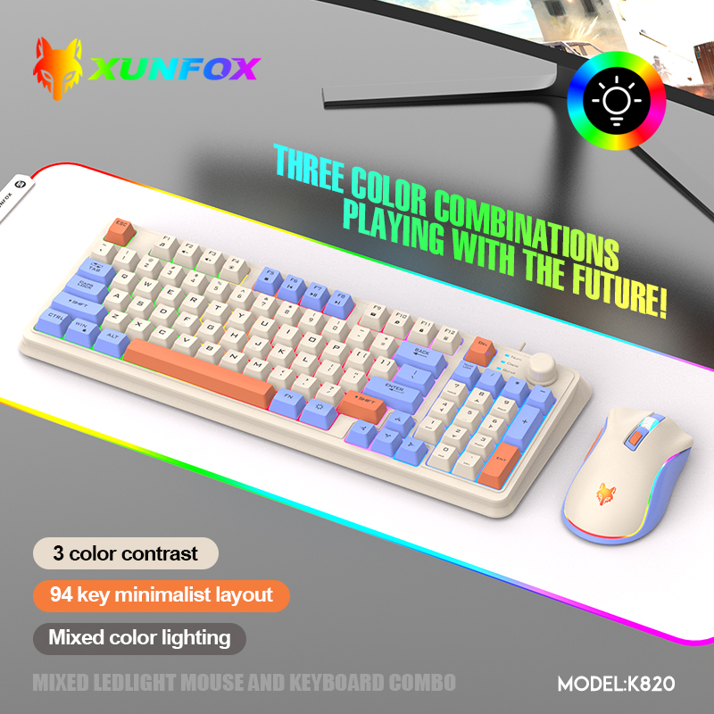 K820 USB السلكية لعبة لوحة الم - مراجعة Gaming Keyboard Mouse And Headset Combo وسعره