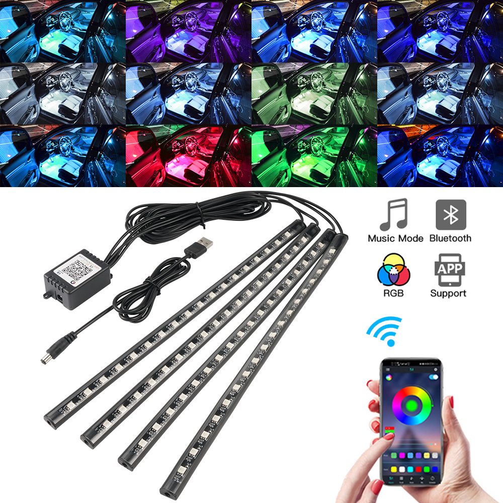 النيون LED الداخلية سيارة ضوء  - مراجعة Rgb Underglow Strip وسعره