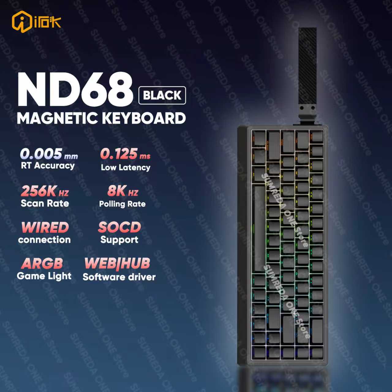IROK ND68 ND68Pro Hall Effect  - مراجعة Gaming Keyboard Hall Effect Switches وسعره